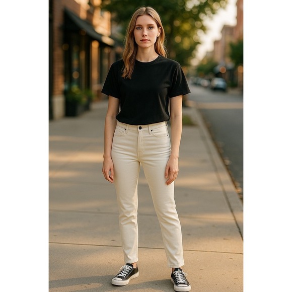 Wrangler High Rise Unforgettable Skinny Jeans Women's Size 4 Off White - Picture 7 of 7